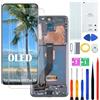 H&LYCYJ Display per Samsung Galaxy S20 Plus 5G OLED G986 G986F G986F/DS - Kit di ricambio per schermo LCD (nero con cornice, supporto per impronte digitali
