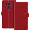 ESACMOT Custodia Portafoglio in Pelle Compatibile con Asus Zenfone 3 ZE520KL Flip Cover con Porta Carte e Supporto, Chiusura Magnetica, Custodia Folio Antiurto (Rosso)