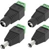 Lunpog 4 pezzi 5,5 mm x 2,1 mm maschio e femmina spina DC femmina adattatore di alimentazione per fotocamera CCTV, striscia LED adattatore plug jack (2 x presa DC, 2 x connettori DC)