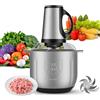 Xoeminor Tritatutto da Cucina Elettrico 4 L, 300W Motore in Rame Puro, 3 Velocita, 6 Lame, Ciotola in Acciaio Inox, Lavabile in Lavastoviglie, Tritatutto Elettrico per Carne, Verdure, Frutta