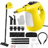 RELAX4LIFE Pulitore a Vapore Portatile 1400 W, Pistola a Vapore con Serbatoio Acqua da 400 ML con Blocco di Sicurezza per Bambini, 14 Accessori e Tempo di Utilizzo Illimitato, Senza Chimici (GIALLO)