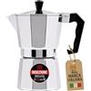 AKITAInk Caffettiera Moka Induzione 3 o 6 Tazze, Macchina per Caffè Tradizionale Compatibile con Piani a Induzione, Gas, Elettrico e Vetroceramica, Compatta e Pratica per Uso Quotidiano
