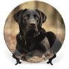 LKJTRF Piatti decorativi in ceramica da 20,3 cm, con simpatico cane labrador, piatti decorativi in porcellana con espositore fatto a mano, ornamento in ceramica per casa, cucina, camera da letto