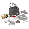 Generico Portapranzo con Borsa Termica Set Lunch Box Completo Porta Pranzo con Contenitori Posate 1,7lt 1100ml+600ml per Microonde Lavastoviglie Freezer Scomparti Ermetici Bento Box Scuola Casa Ufficio Cucina