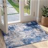 INOVADAY 60x90 cm Tappeto Lavabile in Lavatrice Tappeti Moderno Astratto Blu/Grigio