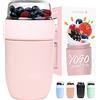 Coninx Contenitore Muesli to Go ermetico con 2 Scomparti - Porta Yogurt con Separazione per Colazione da Asporto, Lunch Box per Lavoro Scuola Asilo, Contenitore alimentare (Rosa)