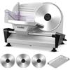 FOHERE Affettatrice Elettrica da Casa 250W, 3 Lame in Acciaio Inox con Diametro di 19 cm, Affettatrice Professionale Per Prosciutto, Spessore Regolabile 0-15mm Per Carne Formaggio Pane