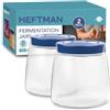 HEFTMAN Barattolo per fermentazione con presa d'aria a 1 via, 1 litro, confezione da 2, ideale per fermentazione sicura per Kefir, Kimchi, crauti, lievito naturale, avena durante la notte, 2 barattoli