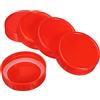 PATIKIL 70mm /2-3/4"Tappi Plastica Bocca Regolare Barattoli Mason 1Set/10 Pezzi Inscatolamento Tappi Barattoli con oring Guarnizione Silicone per Conserve Cucina Rosso