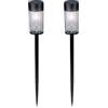 Grundig Lampada solare per esterni, confezione da 2, luce solare da giardino, con picchetto, filamento bianco caldo, impermeabile IP44, durata 6-8 ore, installazione facile