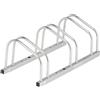 Relaxdays Portabici da Terra, Supporto per 3 Biciclette, E-Bike, Parcheggio Ruote Fino 50 mm, 26x70,5x33,5 cm, Argentato