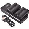 DSTE NP-FM500H DSTE - Batteria di ricambio + caricatore doppio LCD a ricarica rapida, compatibile con Sony a200, a300, a350, a700, Alpha a58, Alpha a99, DSLR-A100, BC-VM10, confezione da 2
