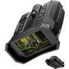 Zoomble Binocolo Visione Notturna AIR 4K con WiFi & Fotocamera | Infrarossi 800 m | Schermo HD 4 Pollici | Telemetro & Bussola | Scheda SD 64 GB | Visione Notturna Digitale Fauna & Outdoor