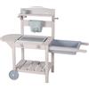 roba Cucina BBQ Giocattolo - Esterno, Giardino, Terrazza, Aria Aperta - Legno Certificato FSC - Robusta e Resistente alle Intemperie - dai 18 Mesi - Grigio