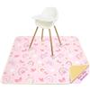 Unicorn Castle Tappetino Seggiolone Bambini 107x117cm, Unicorn Castle Tappeto Impermeabile Lavabile Antiscivolo, Splash Mat Pieghevole Portatile per Svezzamento e Protezione del Pavimento,Pink Rainbow