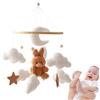 Generico Baby Crib Mobile - Cute Bunny Cot Mobile Per Bambini | Cartoon Baby Bassinet Bunny Mobile Toy Nursery Decorations | Giocattolo Per Cuccioli Di Culla Sospeso Per Bambini (Marrone)