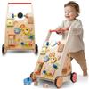 sun baby Carrello primi passi legno XXL, Gioco per bambini e bambini, Deambulatore Multifunzionale, per bambini da 12 a 36 mesi, rimo Compleanno Regalo 1 2 Anno (Marrone)