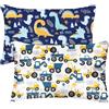 Vicloon Federa per Cuscini per Bambini, 2 Pezzi 40X60 cm Fodera per Cuscino, Federa Decorativa per Cuscino Federa Cuscino in 100% Cotone, Federa per Cuscino da Viaggio, Modello di Dinosauro
