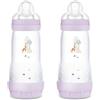 MAM Biberon Anti-Coliche 260 ml Confezione da 6, Girl Mix conciuccio, dimensione 1 dalla nascita, MAM panni igenici, 24 pezzi