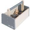 roba Cassetta degli Attrezzi per Bambini - Kit di Costruzione da 22 Pezzi - Viti, Dadi, Cacciavite, Martello, Bulloni - Gioco Olistico - Legno Naturale / Grigio