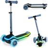 kk Kinderkraft Kinderkraft RAKET Monopattino Bambini 2+ Anni a 3 Ruote con Luci LED RGB - Leggero e Pieghevole, Manubrio Regolabile, Sistema di Equilibrio, Freno Sicuro, Blu