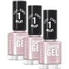 Rimmel London Smalto Unghie Super Gel, 12 ml, Smalto a lunga tenuta, Finish lattiginoso, 110 Cream&Blend (Confezione da 3)