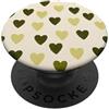 olive green Hearts Pattern Designs Carino girly minimalista Love Design || Motivo cuore verde PopSockets PopGrip Adesivo