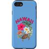 HAWAII ALOHA MAHALO ISLAND LIVING Scareb Custodia per iPhone SE (2020) / 7/8 HAWAII con HIBISCUS E HONU TURTLE