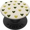 olive green Hearts Pattern Designs Carino girly minimalista Love Design || Motivo cuore verde PopSockets PopGrip Adesivo