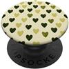 olive green Hearts Pattern Designs Carino girly minimalista Love Design || Motivo cuore verde PopSockets PopGrip Adesivo