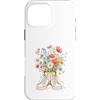 Bloom Kicks Custodia per iPhone 16 Pro Max Bouquet di fiori selvatici in illustrazione di scarpe da ginnastica