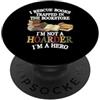 Funny Book Lover Reader - DressedForDuty I Rescue Book Trapped In The Bookstore I'm Not A Hoarder PopSockets PopGrip Adesivo