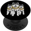 Cool 3 Hip Hop Trio Street Gold Chain Fu Akita Dog Rap Old School Retro Streetwear anni '80 '90 Tre PopSockets PopGrip Adesivo