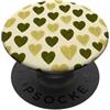 olive green Hearts Pattern Designs Carino girly minimalista Love Design || Motivo cuore verde PopSockets PopGrip Adesivo