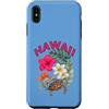HAWAII ALOHA MAHALO ISLAND LIVING Scareb Custodia per iPhone XS Max HAWAII con HIBISCUS E HONU TURTLE
