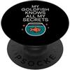 College Dorm Pet Minimalist Fish Lover G Pesce rosso divertente supporto emotivo animale domestico eccentrico terapia animale PopSockets PopGrip Adesivo