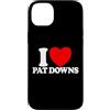 Airport Exchange Shop Custodia per iPhone 14 Plus Amo Pat Downs Red Heart Funny Airport