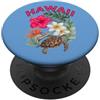 HAWAII ALOHA MAHALO ISLAND LIVING Scareb HAWAII con HIBISCUS E HONU TURTLE PopSockets PopGrip Adesivo