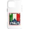 YO! Custodia per iPhone 16 Pro Max Vintage Bandiera Italiana Fan Bandiera Italia Retro Art