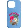HAWAII ALOHA MAHALO ISLAND LIVING Scareb Custodia per iPhone 16 Pro HAWAII con HIBISCUS E HONU TURTLE