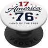 Novelty July 4th Tees America 1776 Terra dei Liberi PopSockets PopGrip Adesivo