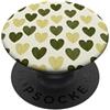 olive green Hearts Pattern Designs Carino girly minimalista Love Design || Motivo cuore verde PopSockets PopGrip Adesivo
