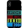 Awesome since 2004 Geburtstagsspruch Jun Custodia per iPhone X/XS 22 Anni Vintage 2004 nato giugno Fantastico da