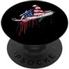 Paint Dripping Patriotic 4th of July US Snowmobile Snow Machine Snowmobiling bandiera americana USA gocciolamento PopSockets PopGrip Adesivo