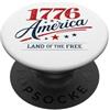 Novelty July 4th Tees America 1776 Terra dei Liberi PopSockets PopGrip Adesivo