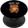 Bear Croissant Pastry Bakery French Stud Carino Orso Croissant Pasticceria Cartoon Bakery French Animal Art PopSockets PopGrip Adesivo