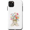 Bloom Kicks Custodia per iPhone 11 Pro Max Bouquet di fiori selvatici in illustrazione di scarpe da ginnastica