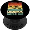 Fishing Grandma Gifts Don't Mess with Grandma's Tackle Box Grandma Fishing PopSockets PopGrip Adesivo
