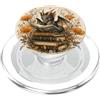 Cute Cottagecore Dragons with Books Desi Dragon Reader Book Lover Fantasy, simpatica creatura floreale PopSockets PopGrip per MagSafe