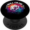 RPG Humor Vintage Distressed Dragon Dice Roll or Die Funny RPG Vintage Tramonto 20 Dadi Grafica PopSockets PopGrip Adesivo